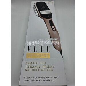 ELLE Premiere Heated Ion Ceramic Brush Hair Straightening # EL8520-BLK